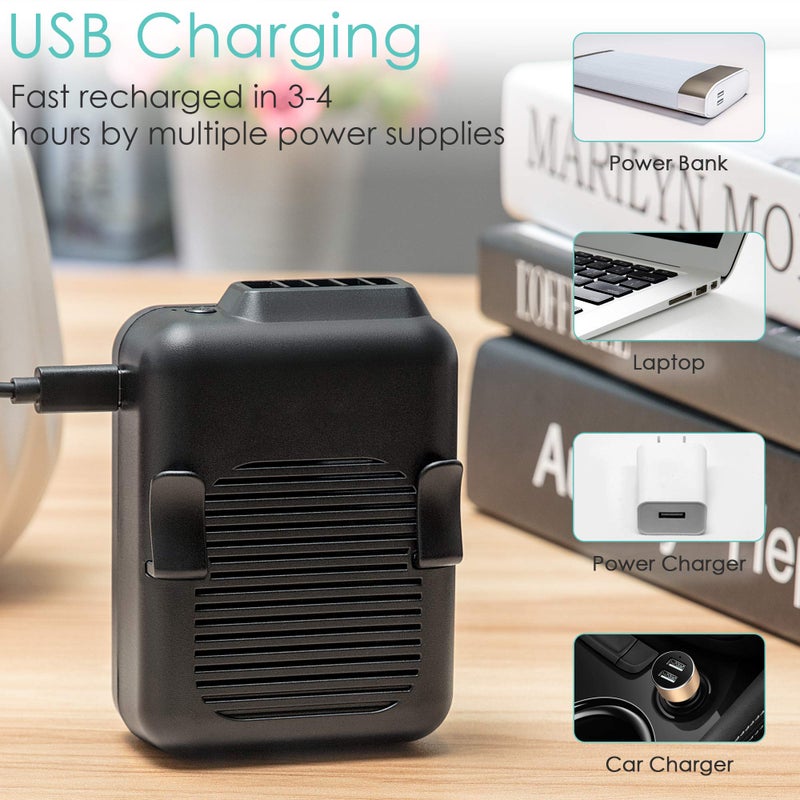 COMLIFE Portable Mini Waist Fan, 6000mAh Battery Powered Hands-free Wearable Fan With Max 23H Working Time, 3 Speeds, 5100RPM Strong Airflow for Jobsite, Farm, Fishing, Gardening And More - Image 4